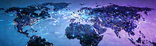 全球地图与网络连接线交织，象征无国界的网络访问